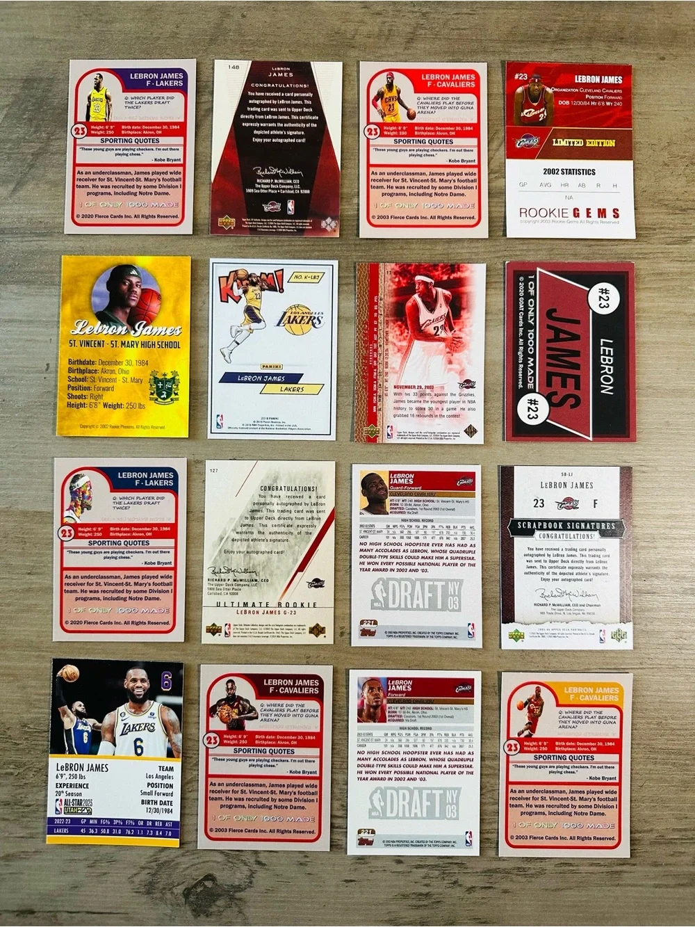Lebron James Signed Rookie Lot of (16) Topps Kaboom Novelty Basketball Cards. - Picture 3 of 3